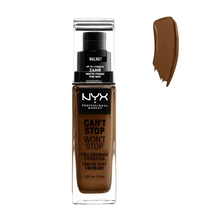 Nyx Can't Stop Won't Stop Full Coverage Foundation Walnut 30ml